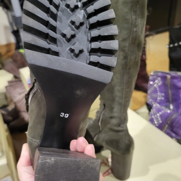 EUC A.S.98 Free People Catalina Tall Green Platform Lace Up Boots 39 - Picture 10 of 10